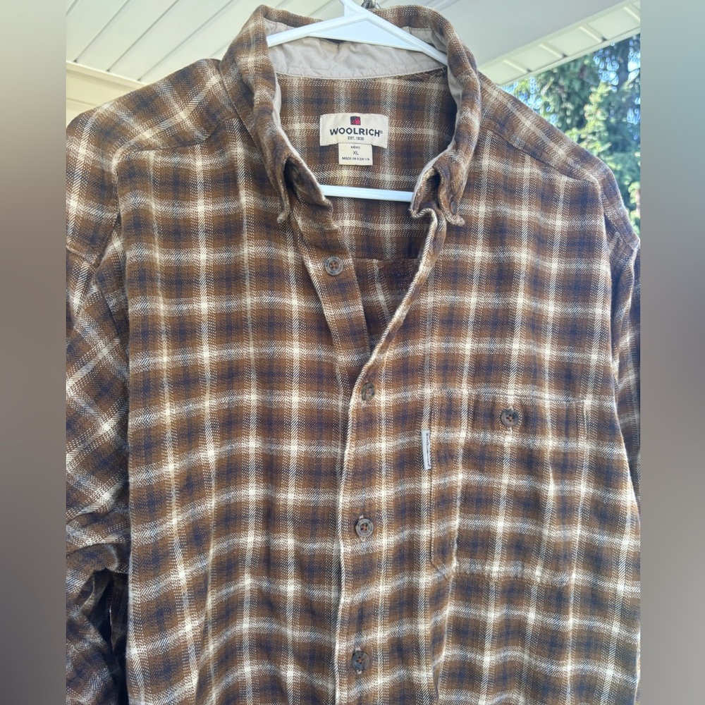 Woolrich XL flannel brown tan